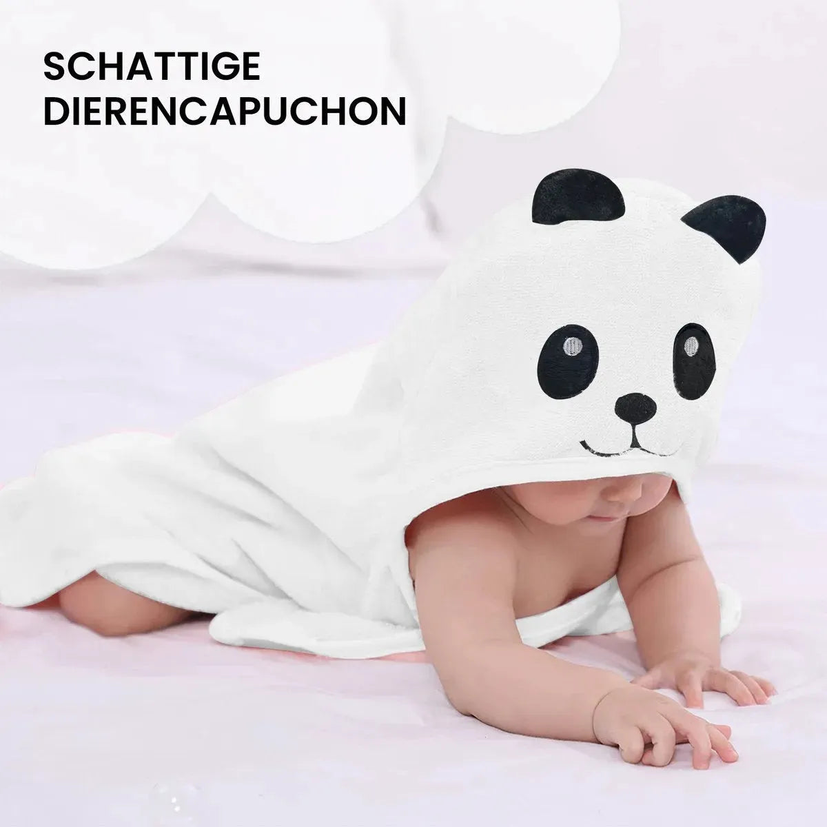 Panda Multifunktionell babyfleecefilt med huva - Omslagsfilt - Filt 75x100 cm