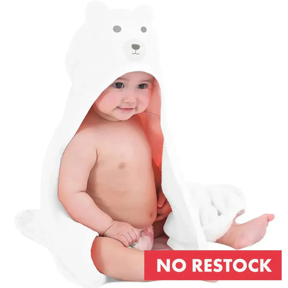 Polar Bear Multifunktionell Baby Fleece Filt med huva - Omslagsfilt - Filt 75x100 cm