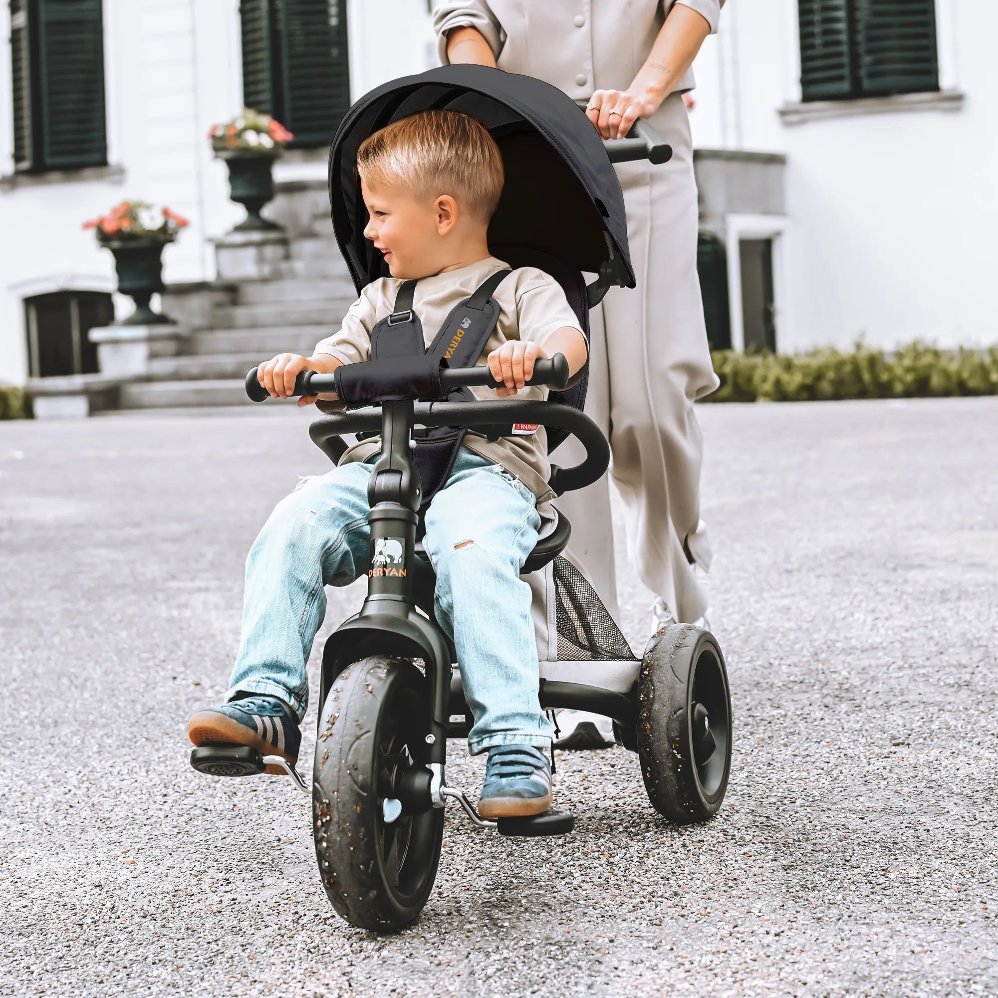 Explorer trehjulig cykel svart