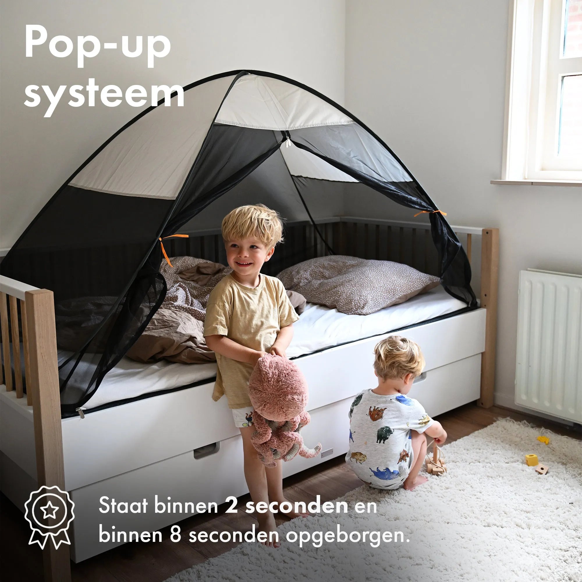 Sängtält pop-up Cream 200x90