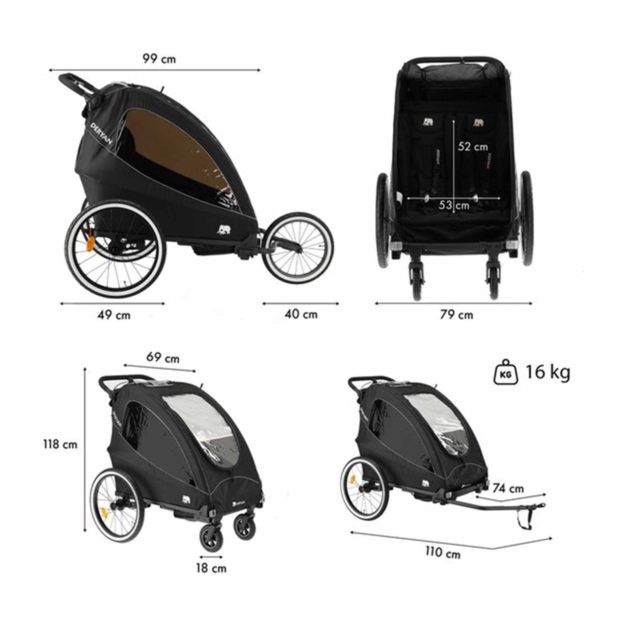 Cykelvagn - Joggande barnvagn