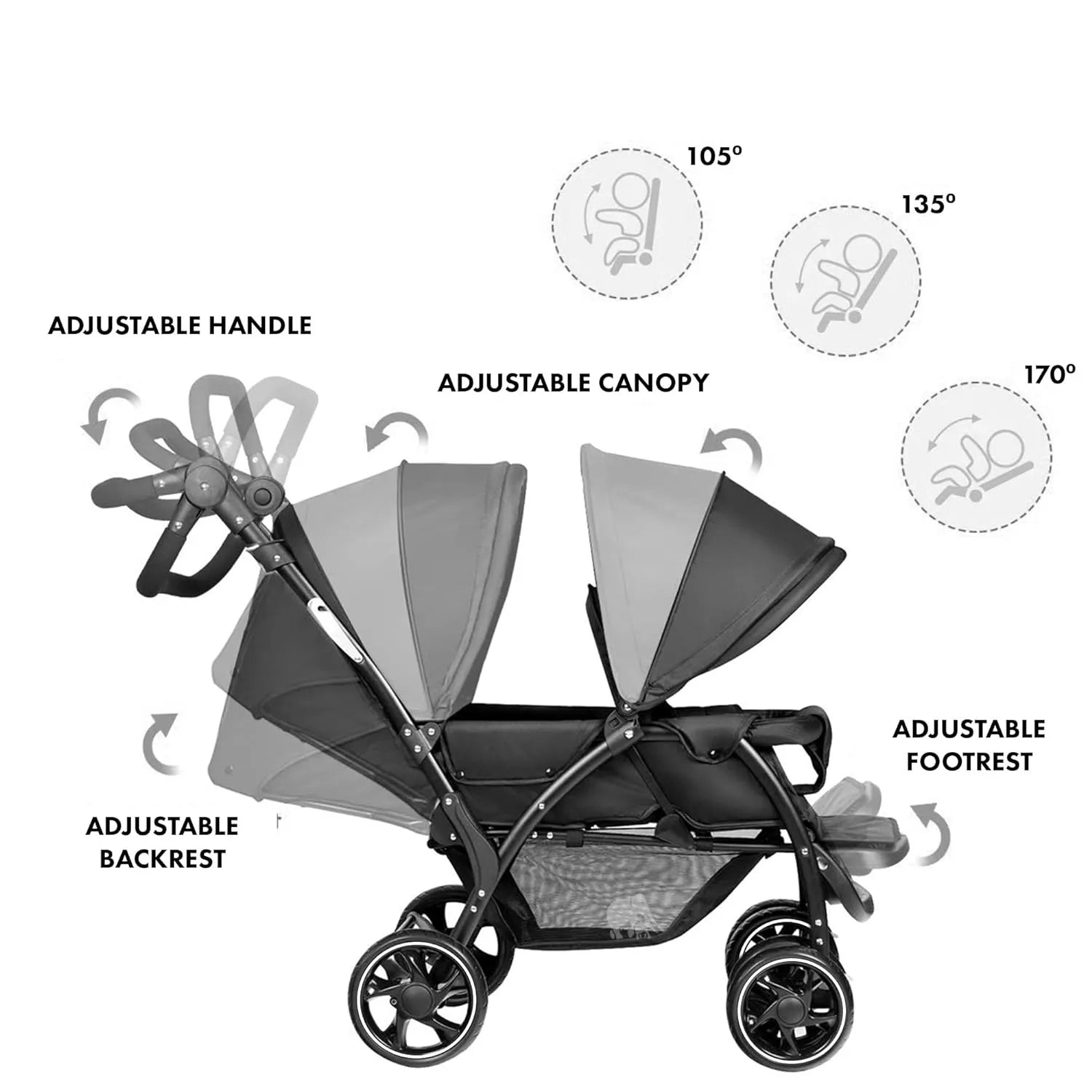 Elena duo buggy svart